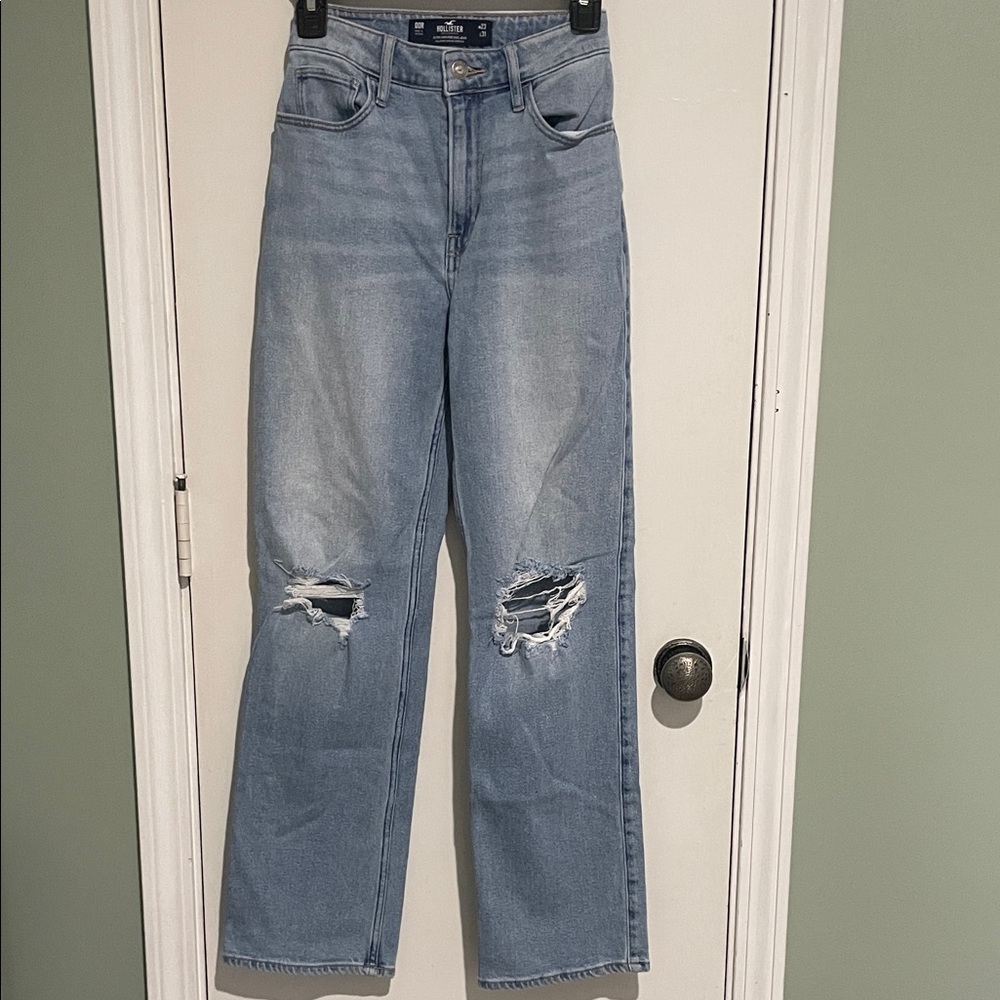 Hollister Light Blue ultra high rise dad Jean